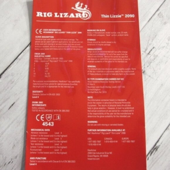 HexArmor Men's Size XL Work Gloves Cut Puncture Resistant Rubber Coated - Picture 8 of 11